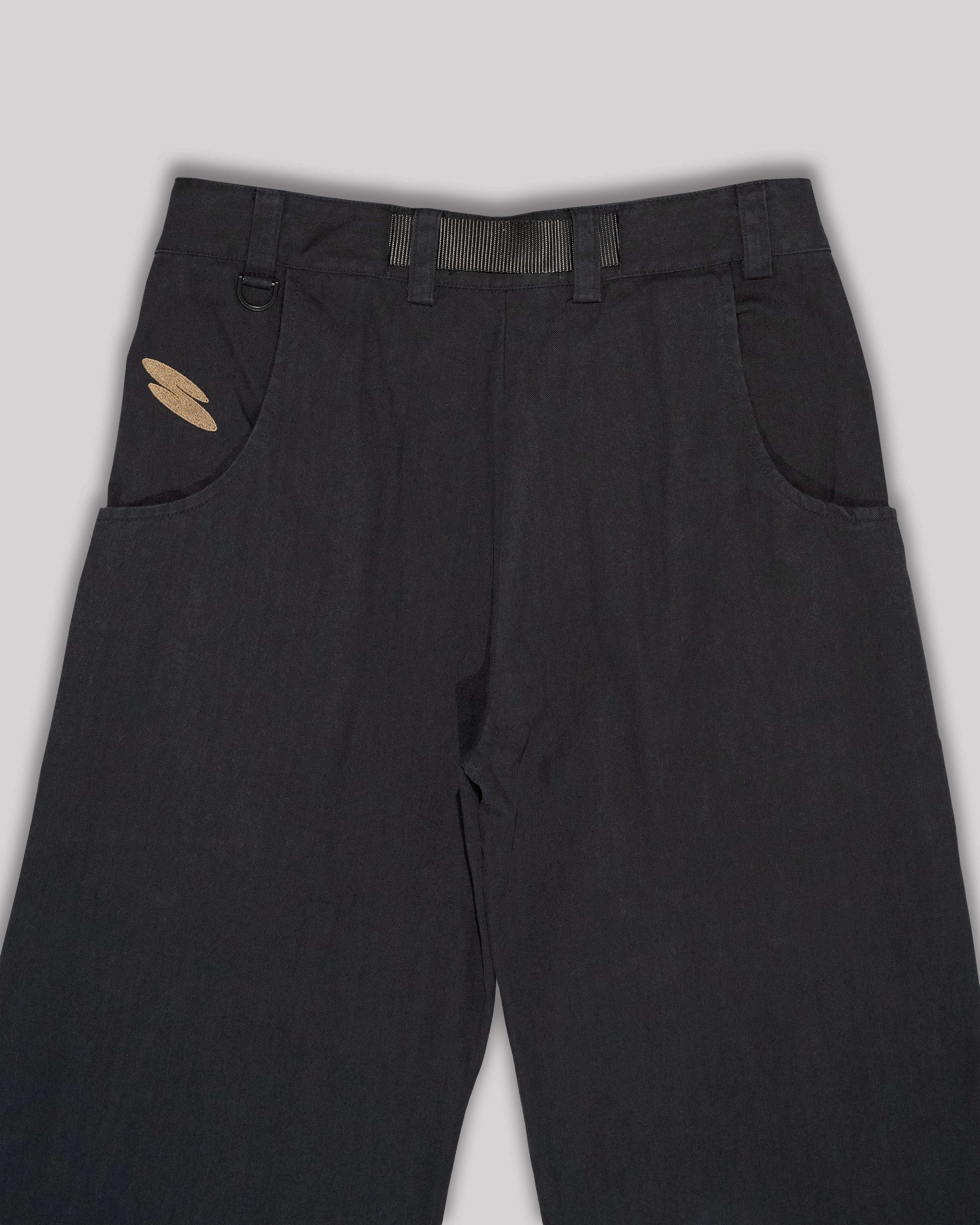Sango Twill Herringbone Pleated Pants - Black Coffee-thumbmail-8