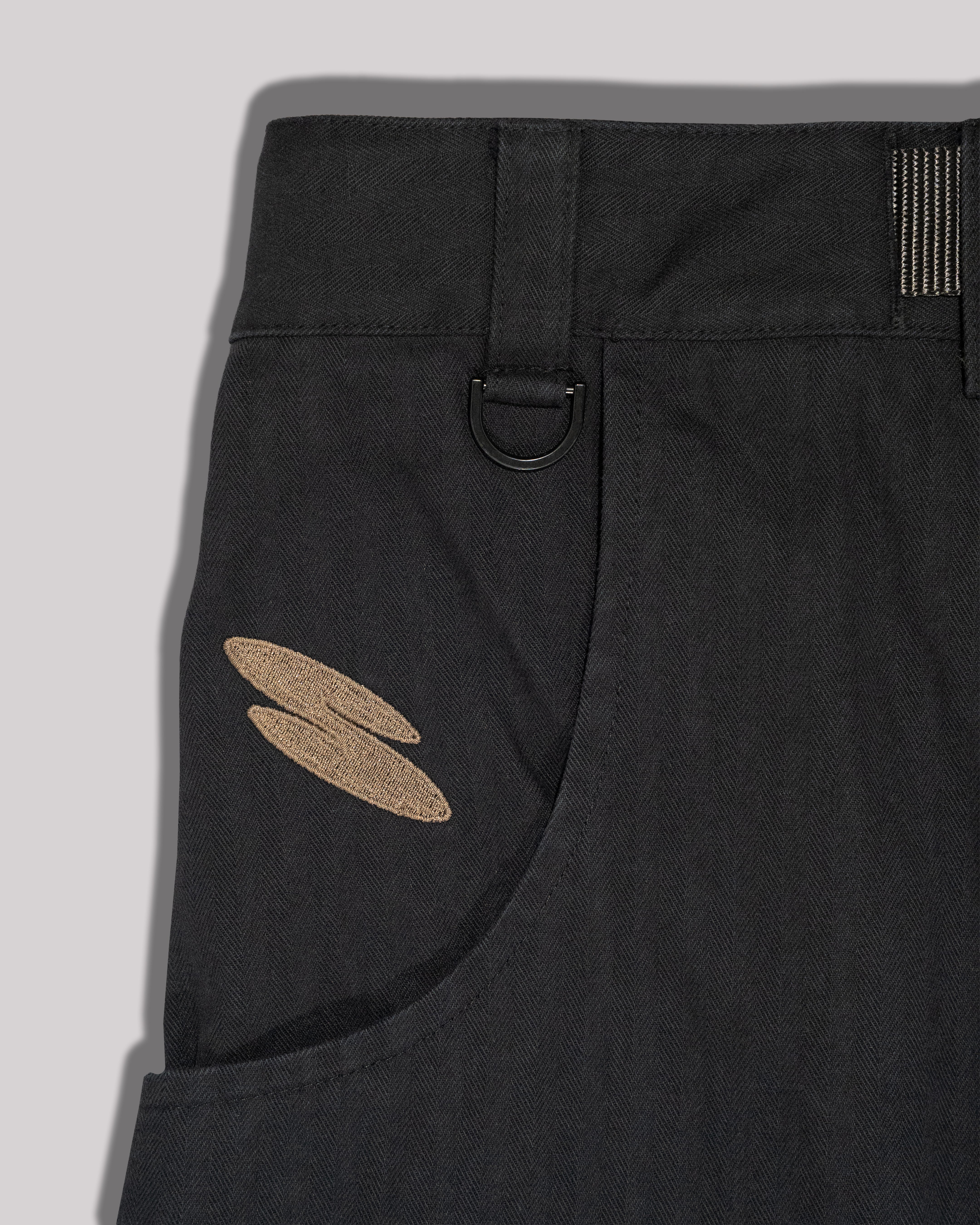 Sango Twill Herringbone Pleated Pants - Black Coffee-thumbmail-9
