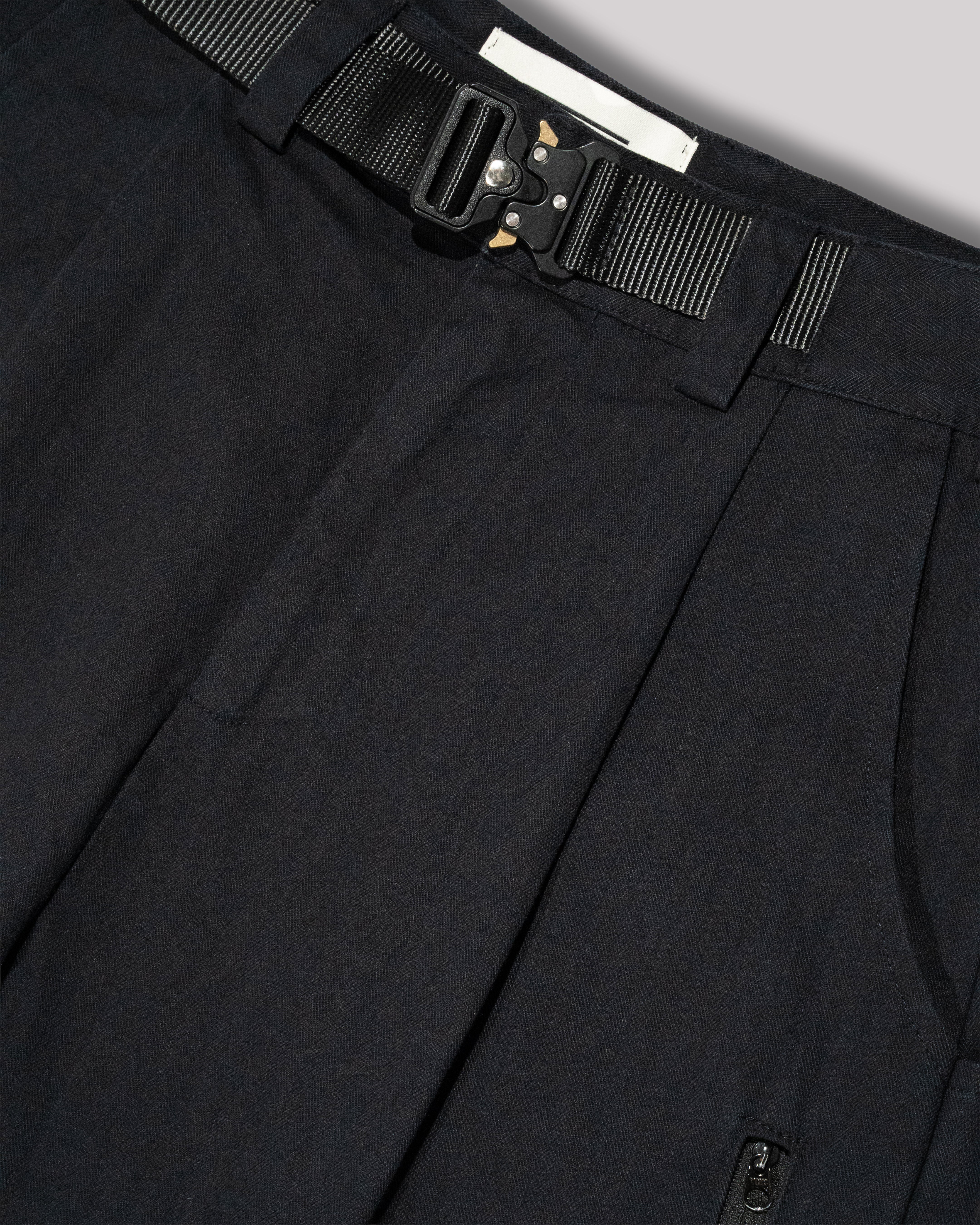Sango Twill Herringbone Pleated Pants - Black Coffee-thumbmail-4