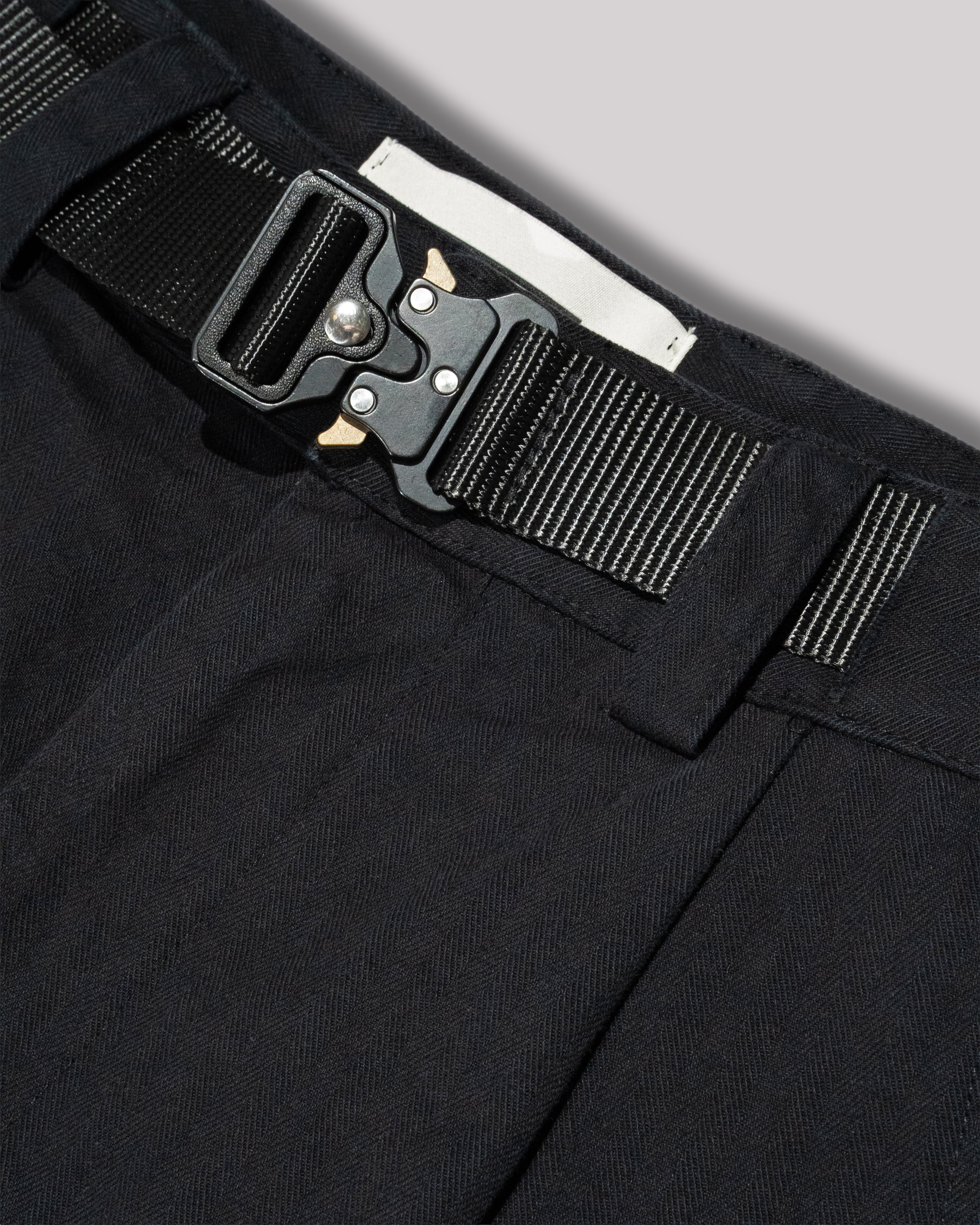 Sango Twill Herringbone Pleated Pants - Black Coffee-thumbmail-2