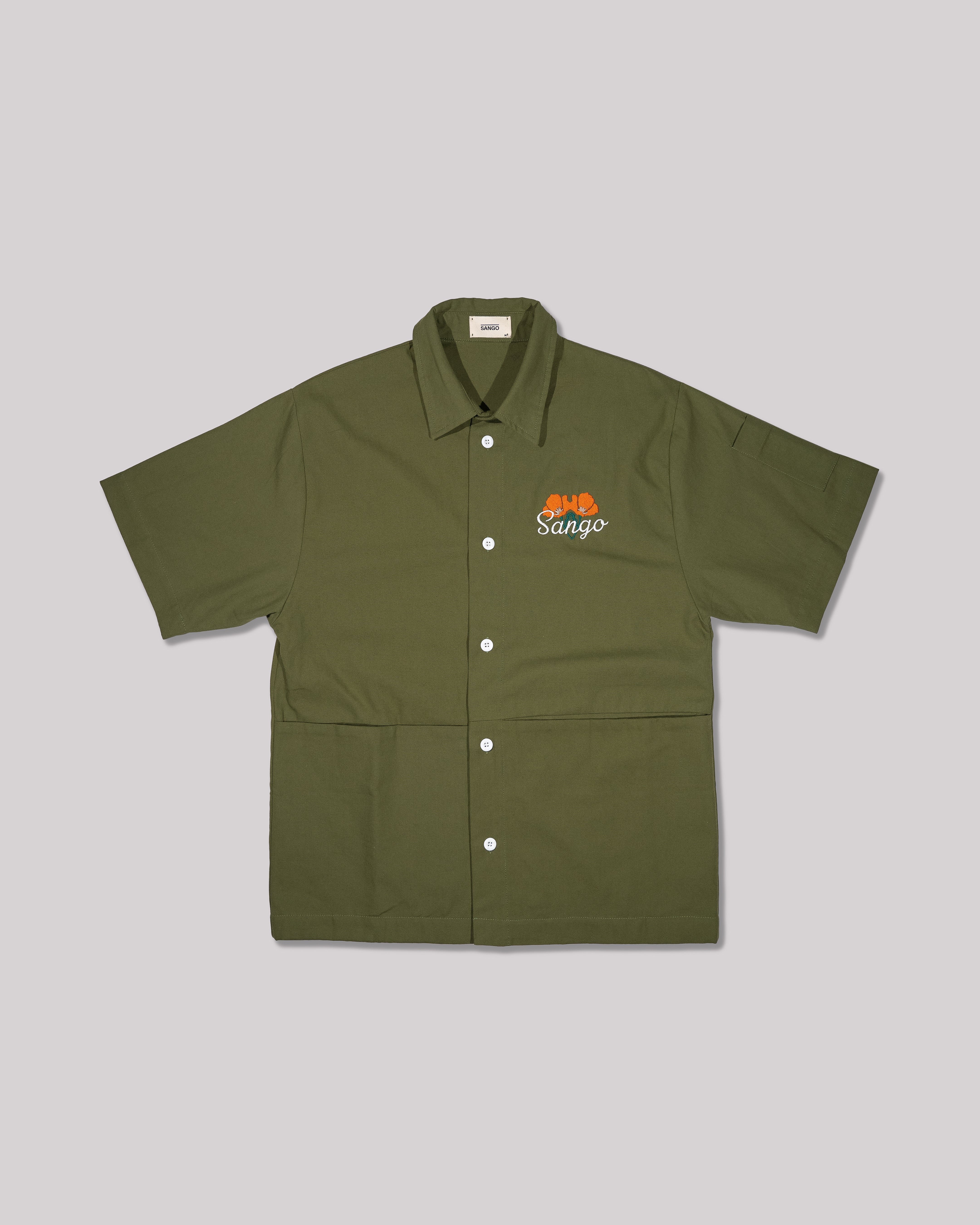 Sango Duck Canvas Work Shirt - Olive Green