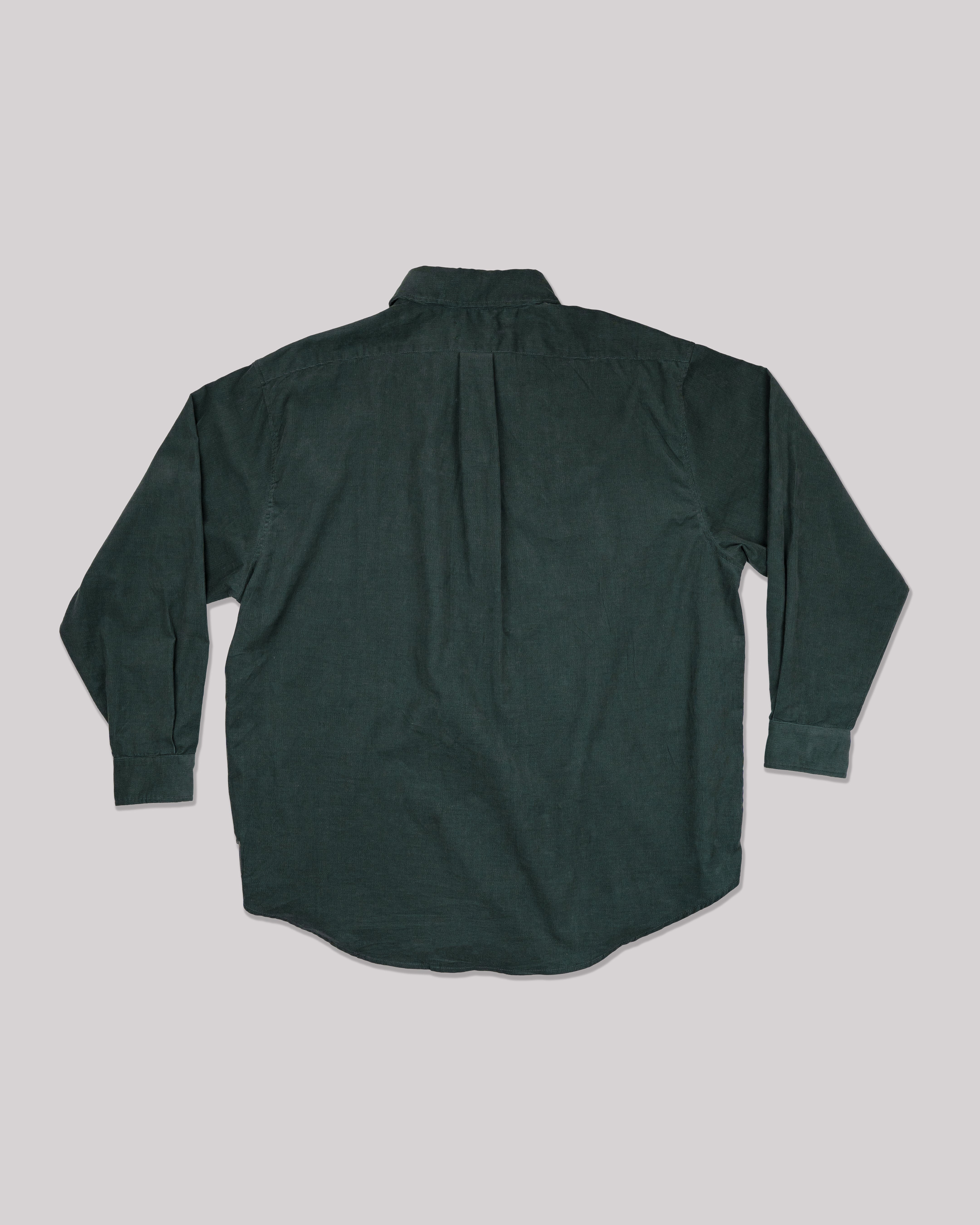 Sango Oversized Corduroy Button Up - Forest Green-thumbmail-2