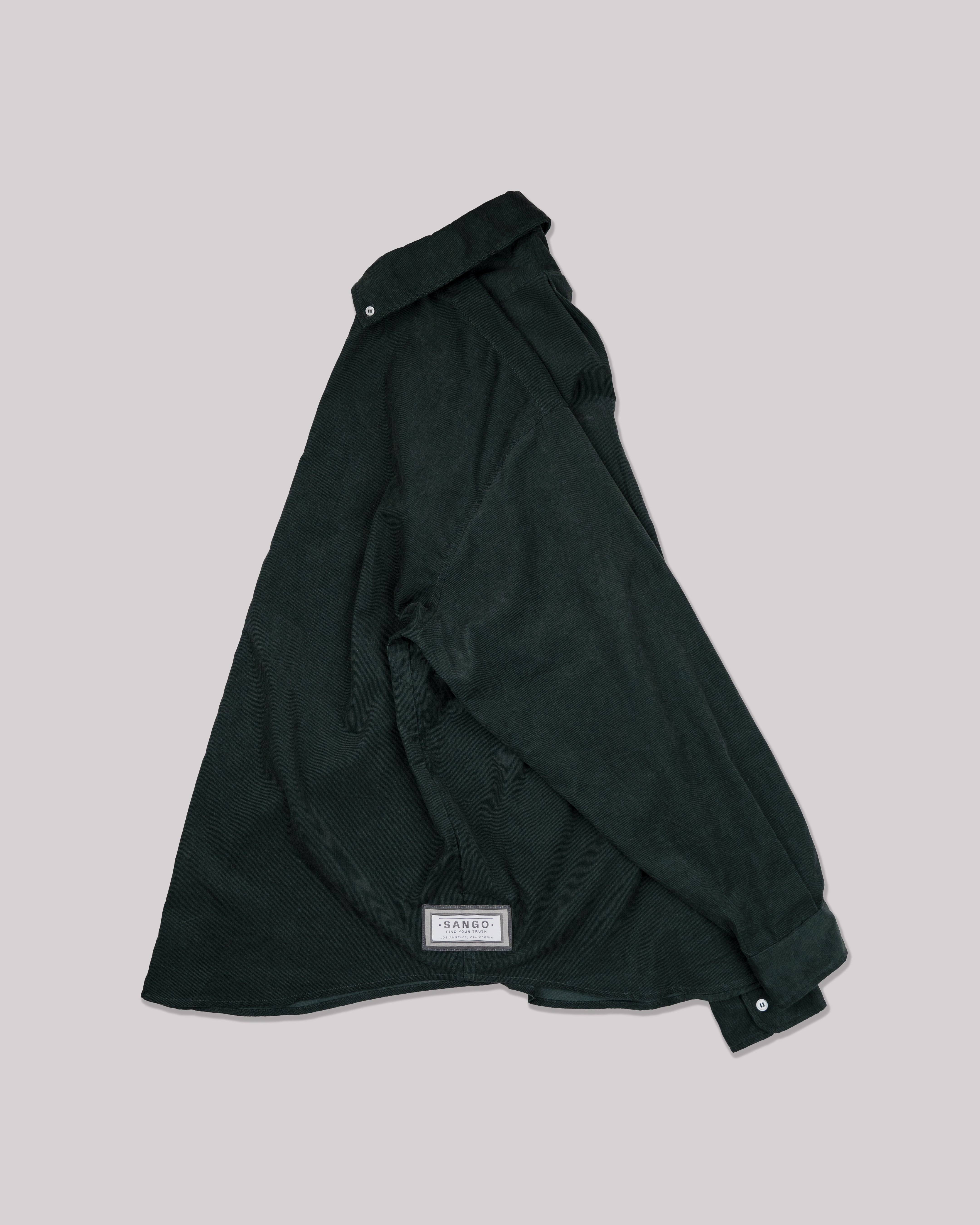 Sango Oversized Corduroy Button Up - Forest Green-thumbmail-3