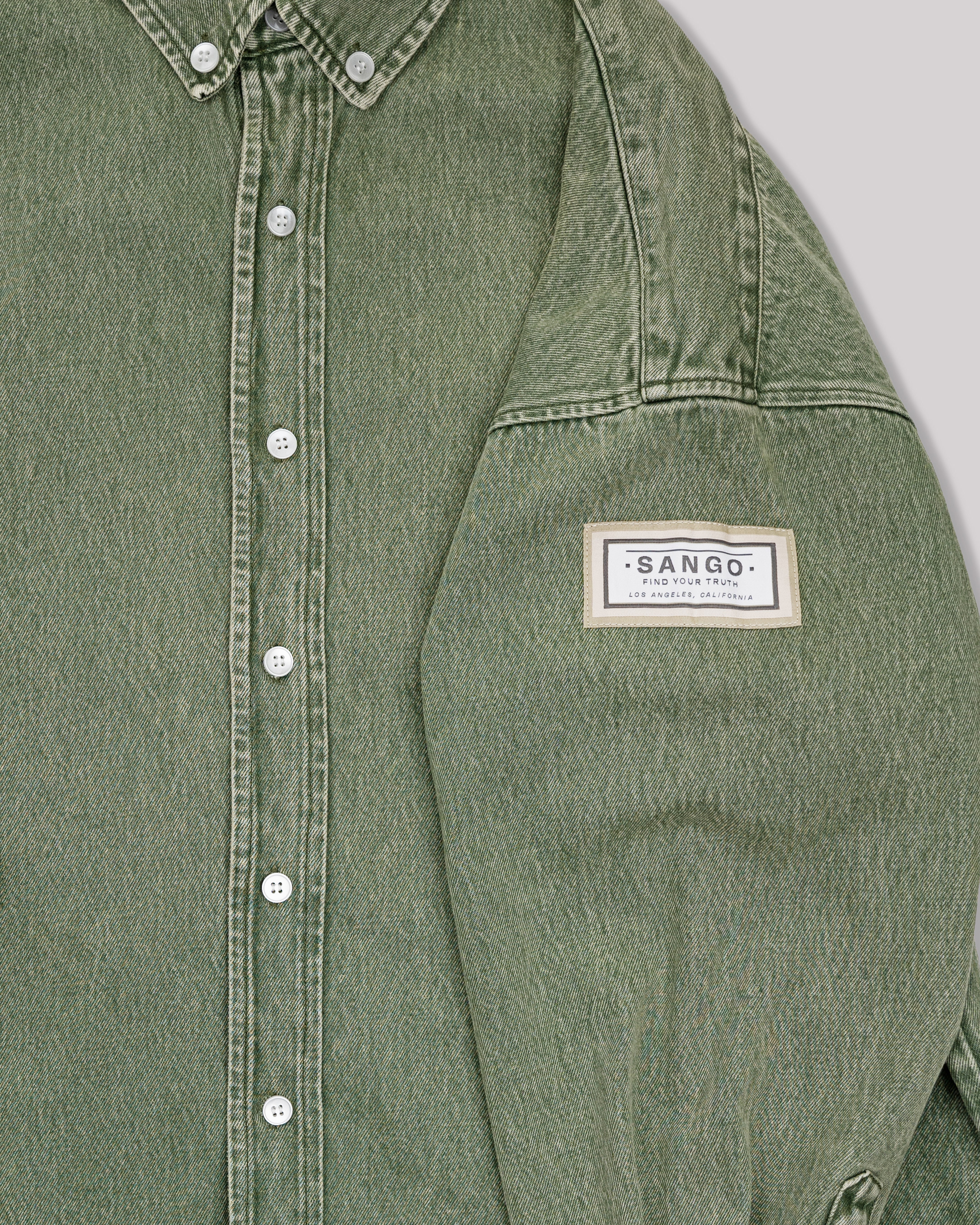 Sango Oversized Vintage Washed Denim Button Up-thumbmail-4