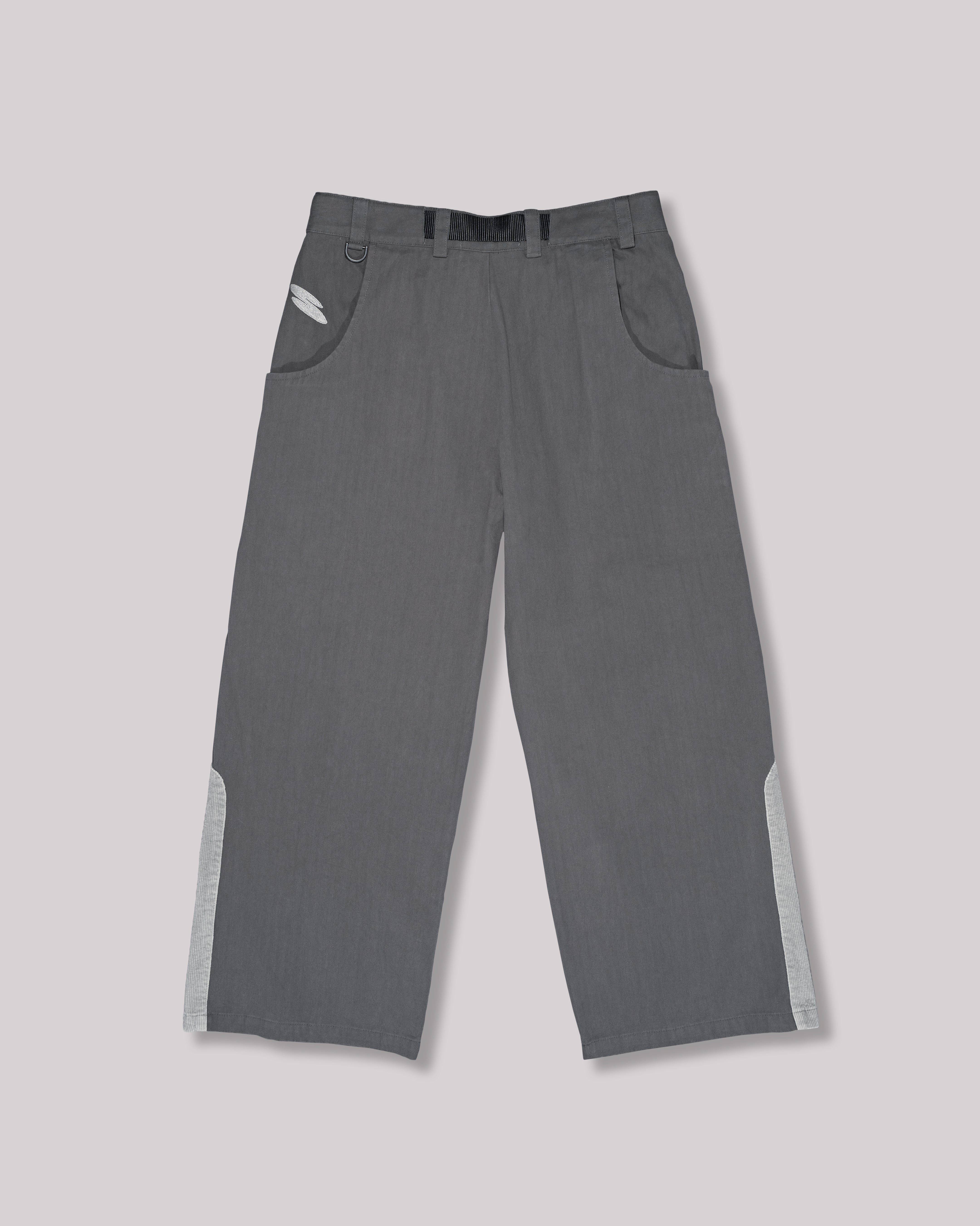 Sango Twill Herringbone Pleated Pants - Phantom Slate-thumbmail-5