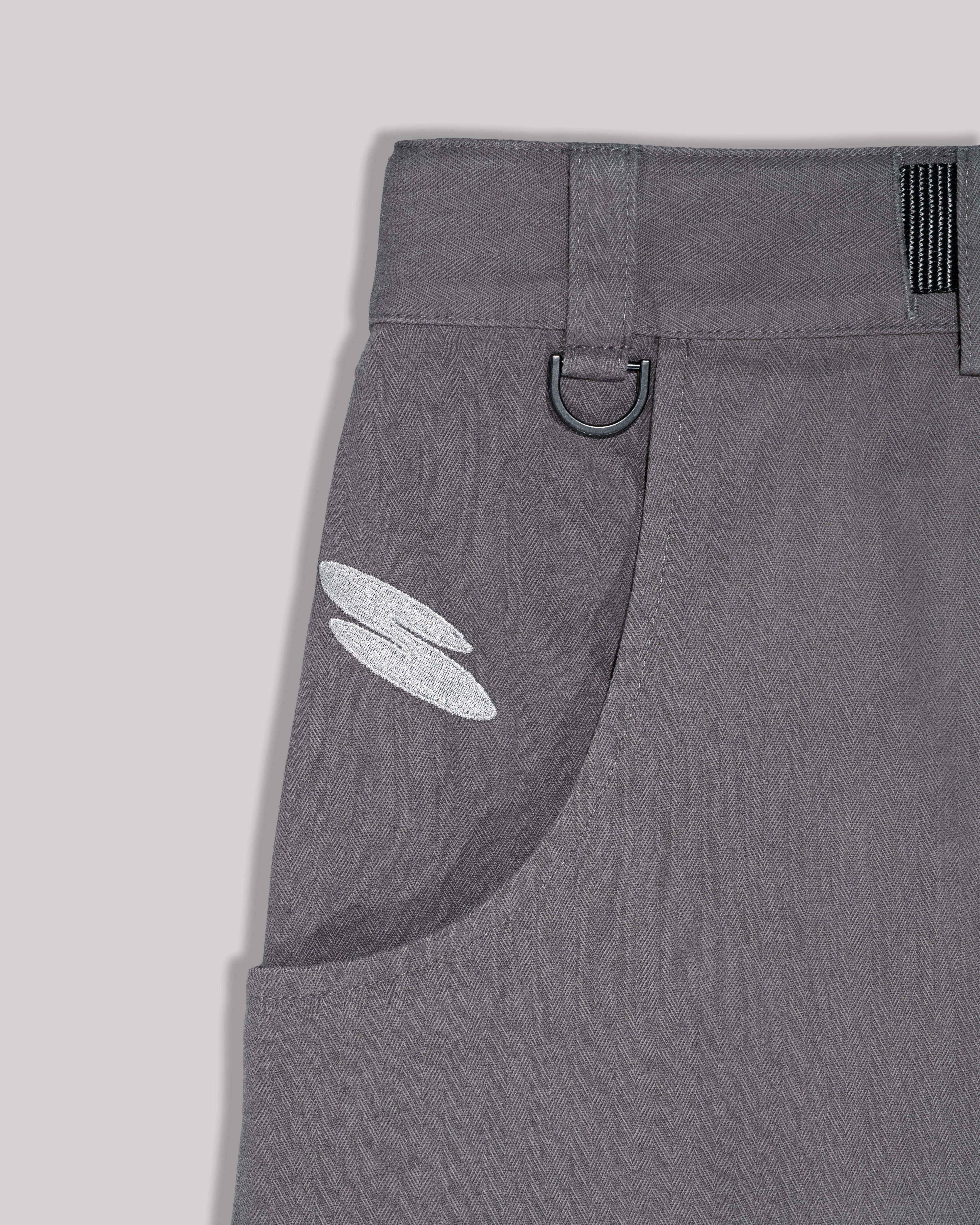 Sango Twill Herringbone Pleated Pants - Phantom Slate-thumbmail-7