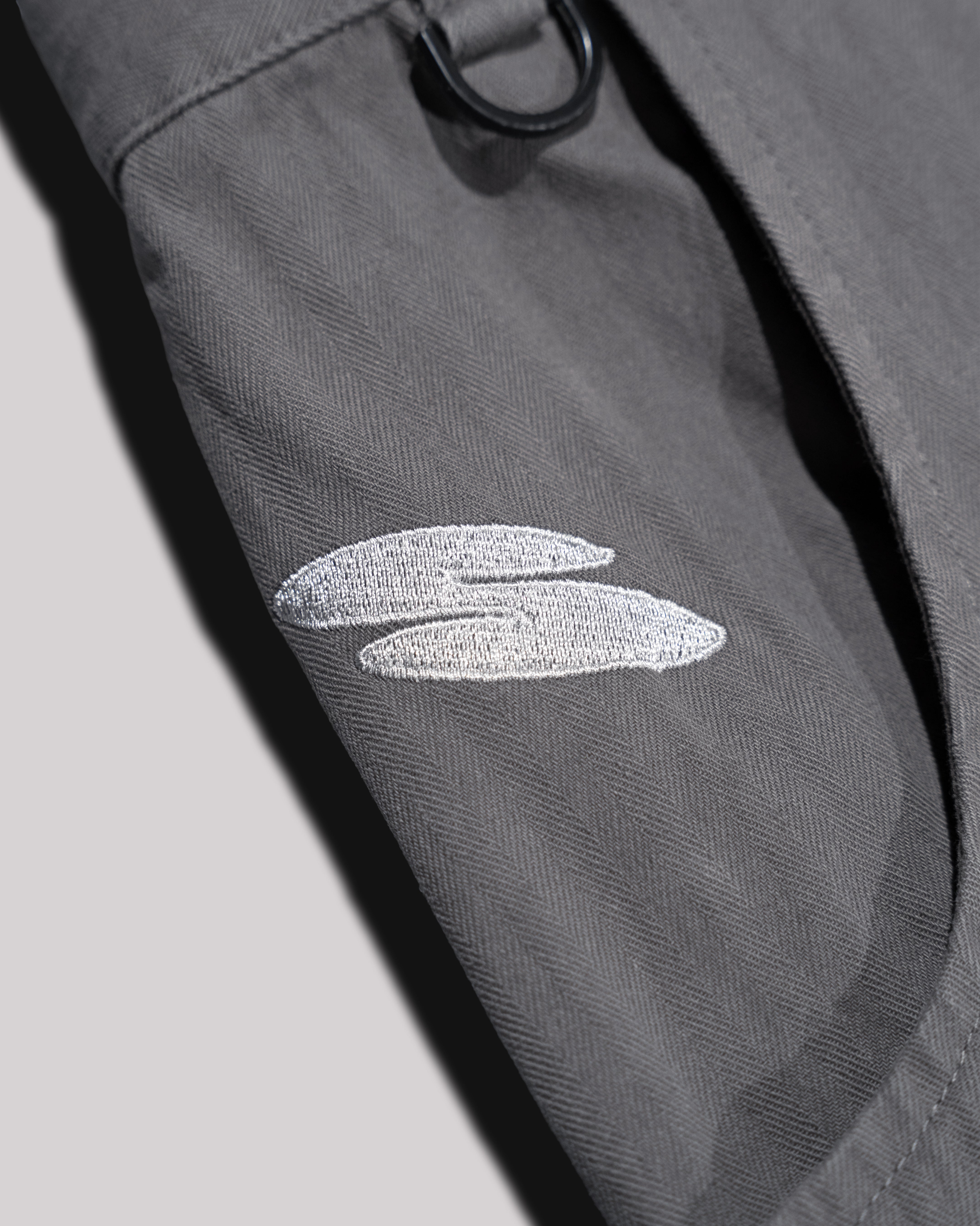 Sango Twill Herringbone Pleated Pants - Phantom Slate-thumbmail-9