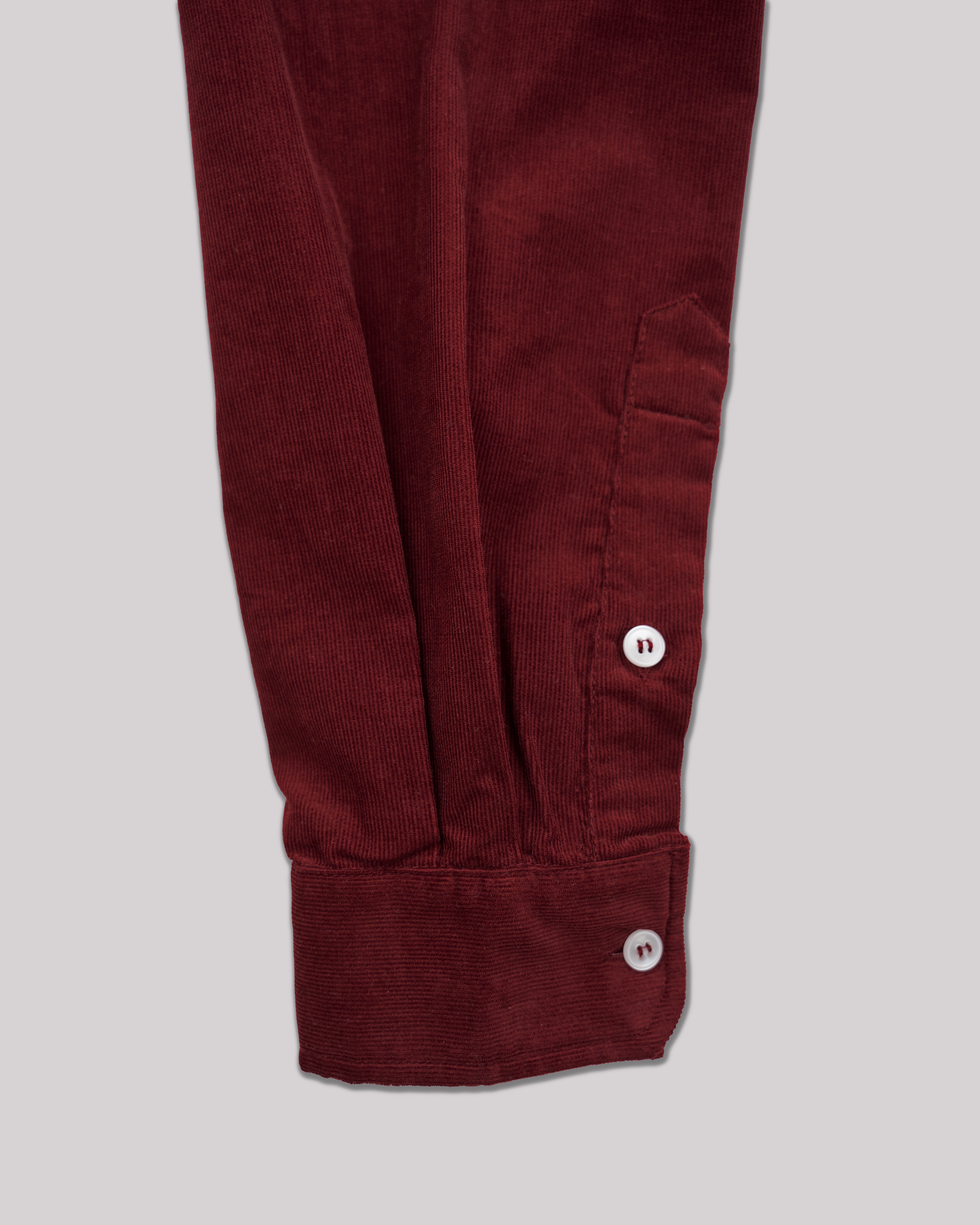 Sango Oversized Corduroy Button Up - Wine Red-thumbmail-6