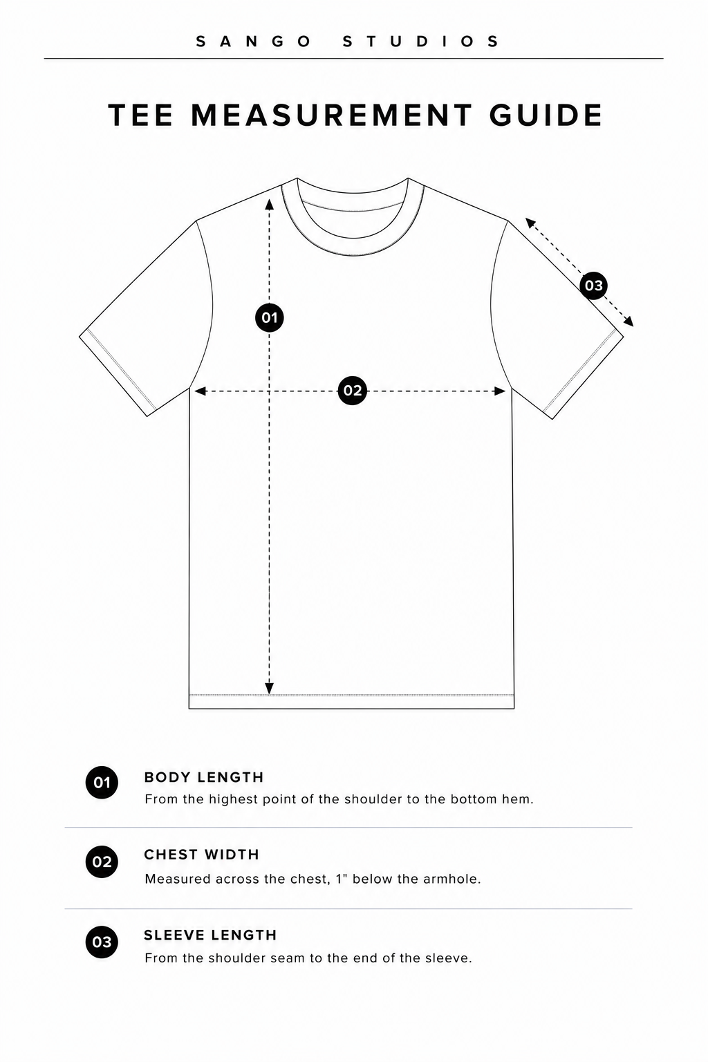 Garment measurement diagram