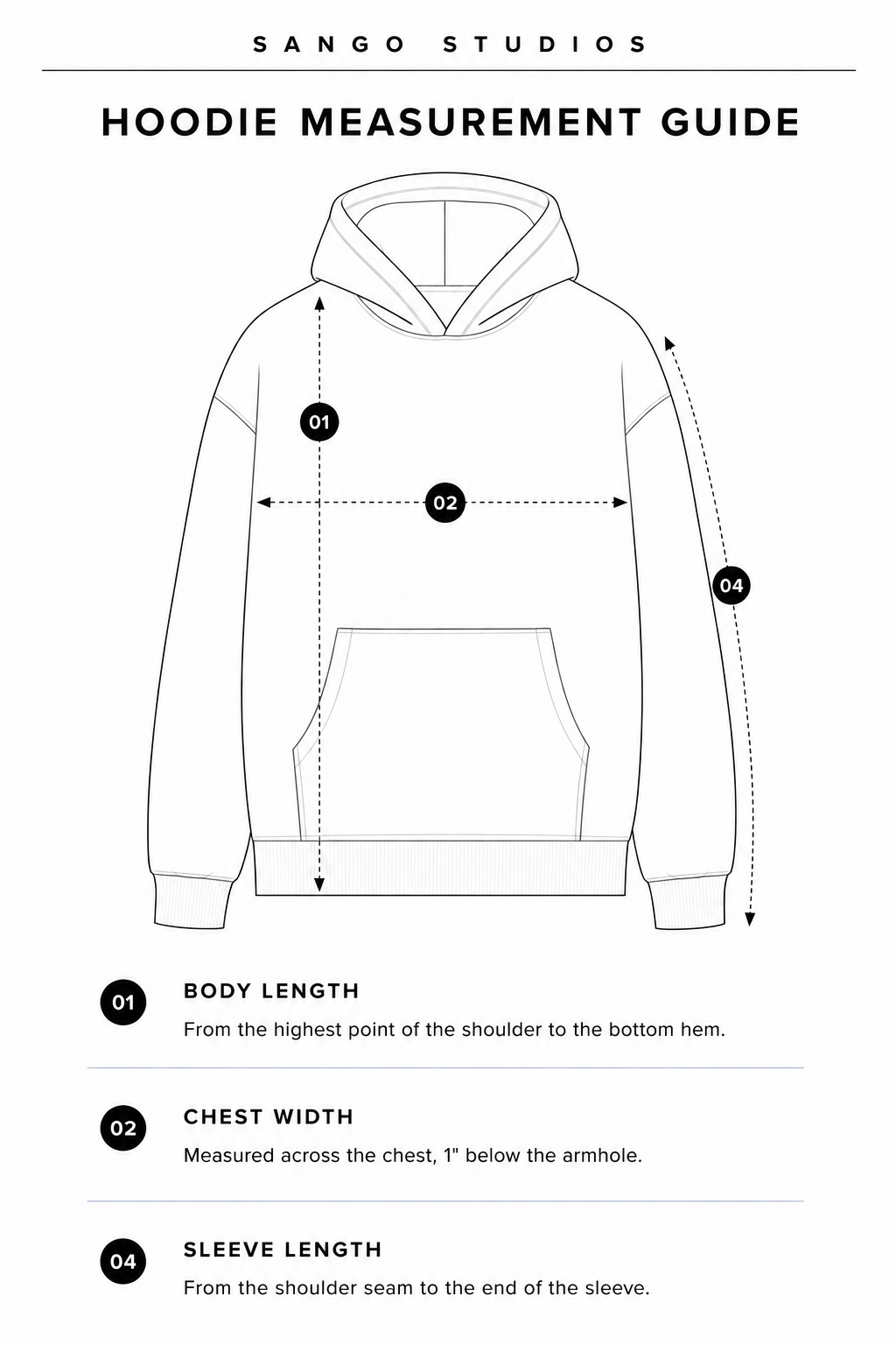 Garment measurement diagram
