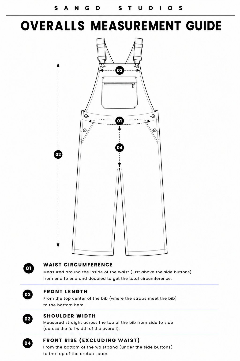 Garment measurement diagram