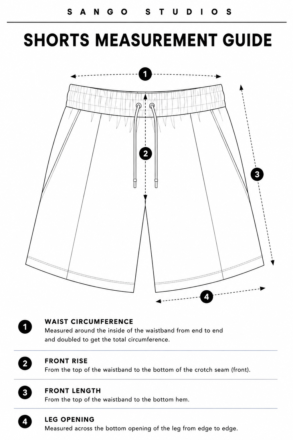 Garment measurement diagram