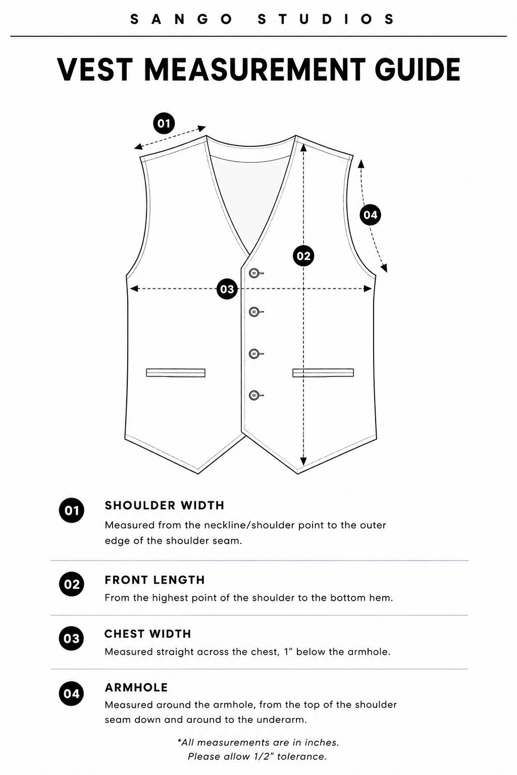 Garment measurement diagram